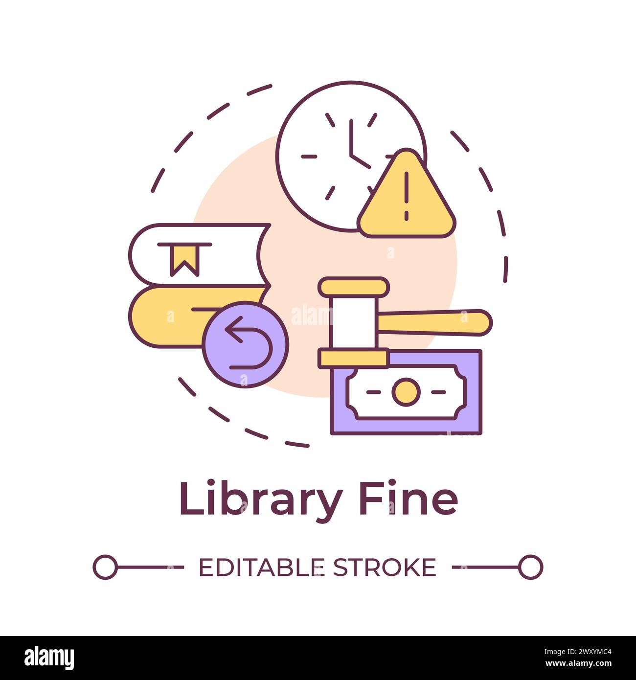 Library Fine Multi Color Concept Icon Stock Vector Image Art Alamy