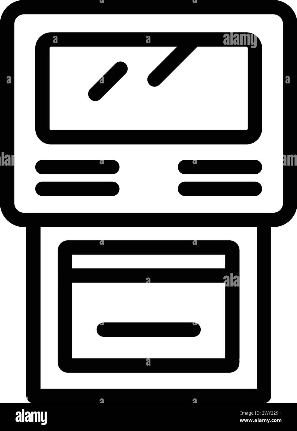 Touchscreen Tickets Kiosk Icon Outline Vector Smart Station Terminal