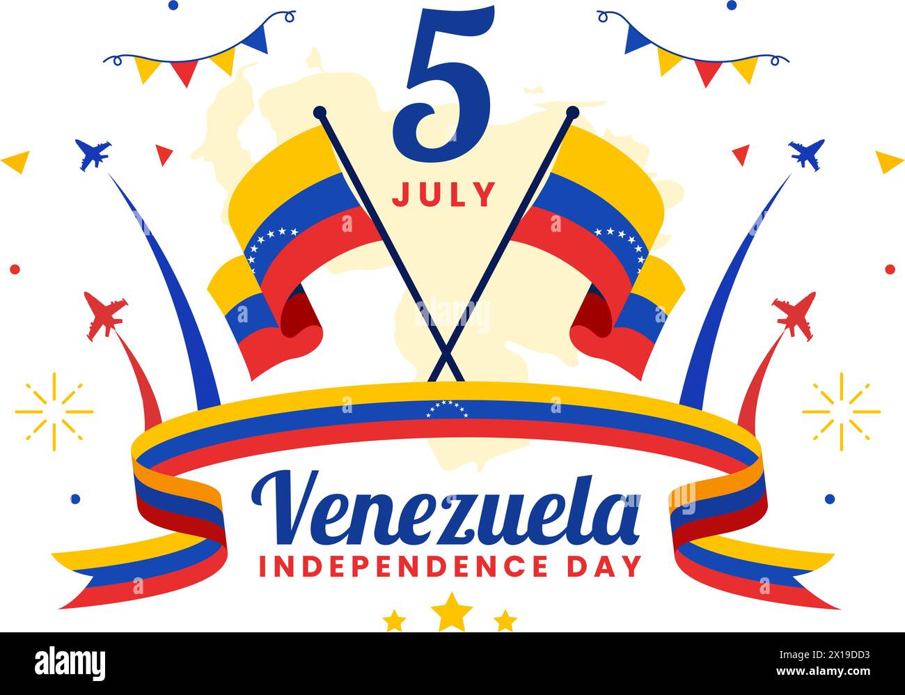 Happy Venezuela Independence Day Vector Illustration On July With