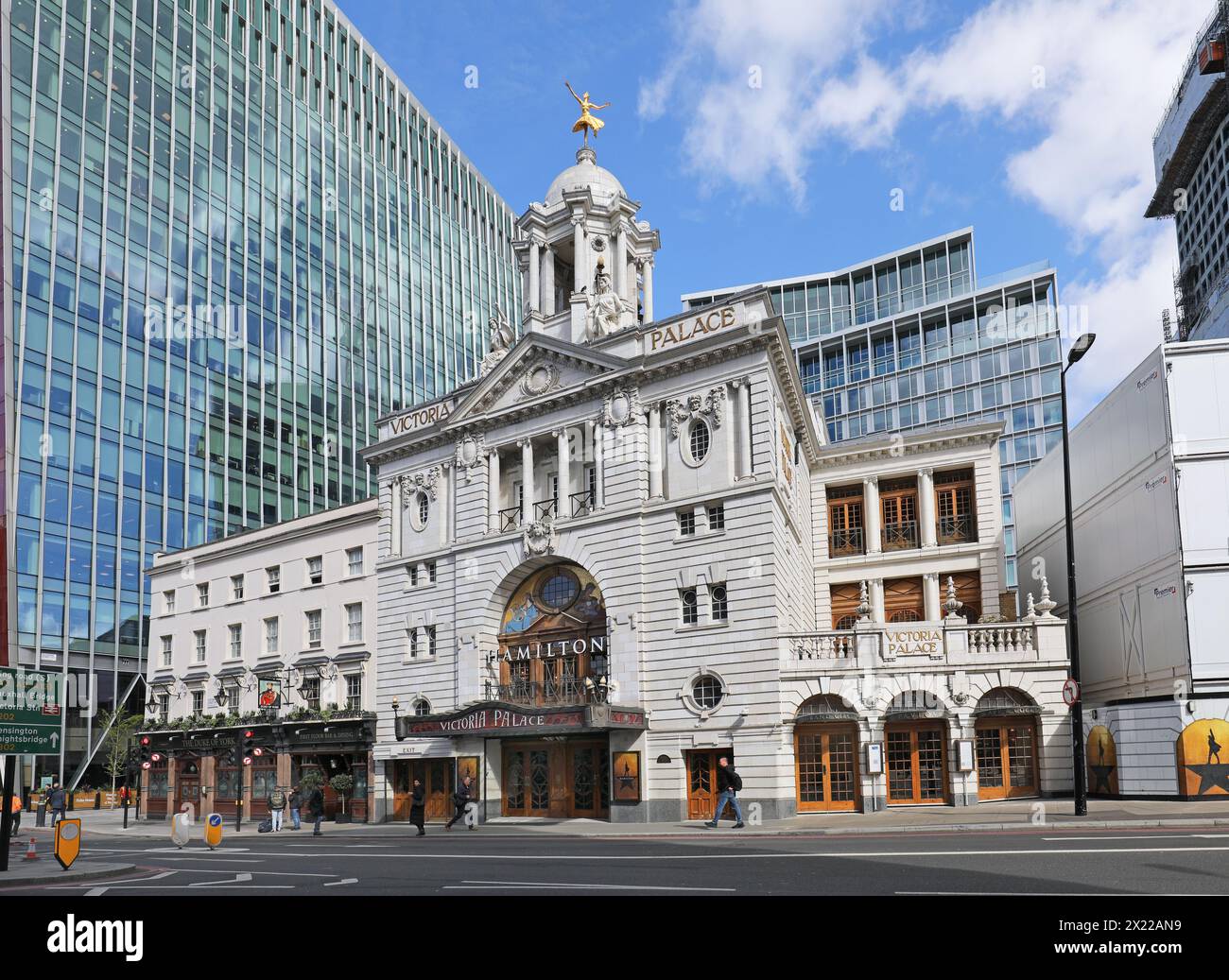 The Victoria Palace Theater London UK Surrounded By New Commercial