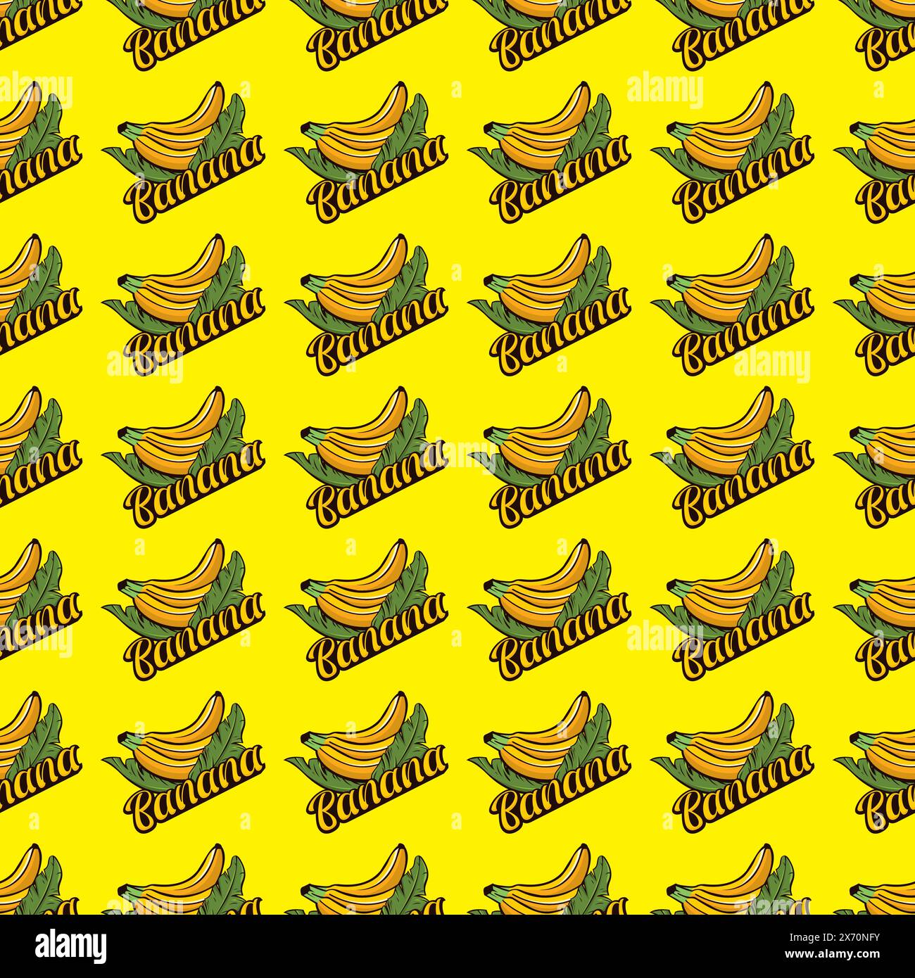 Seamless Pattern Bananas Banana Vector Background Stock Vector Image