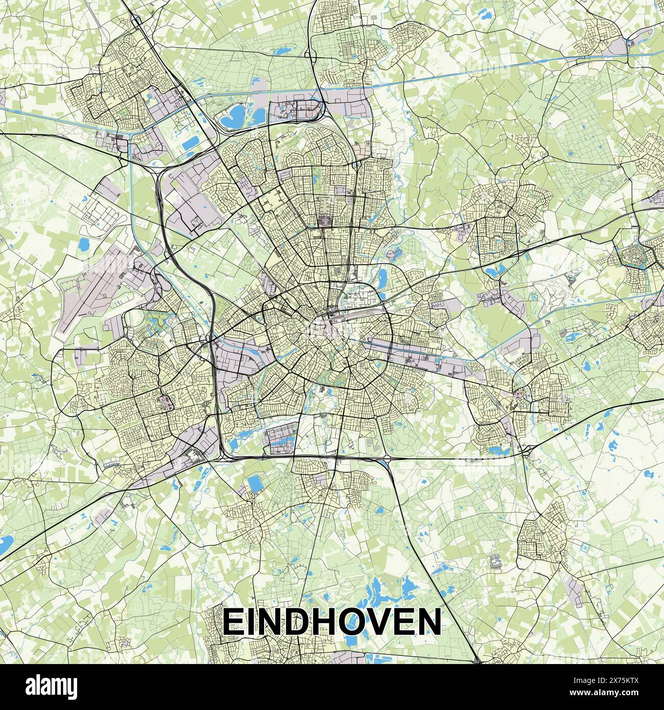 Eindhoven Netherlands Map Poster Art Stock Vector Image Art Alamy