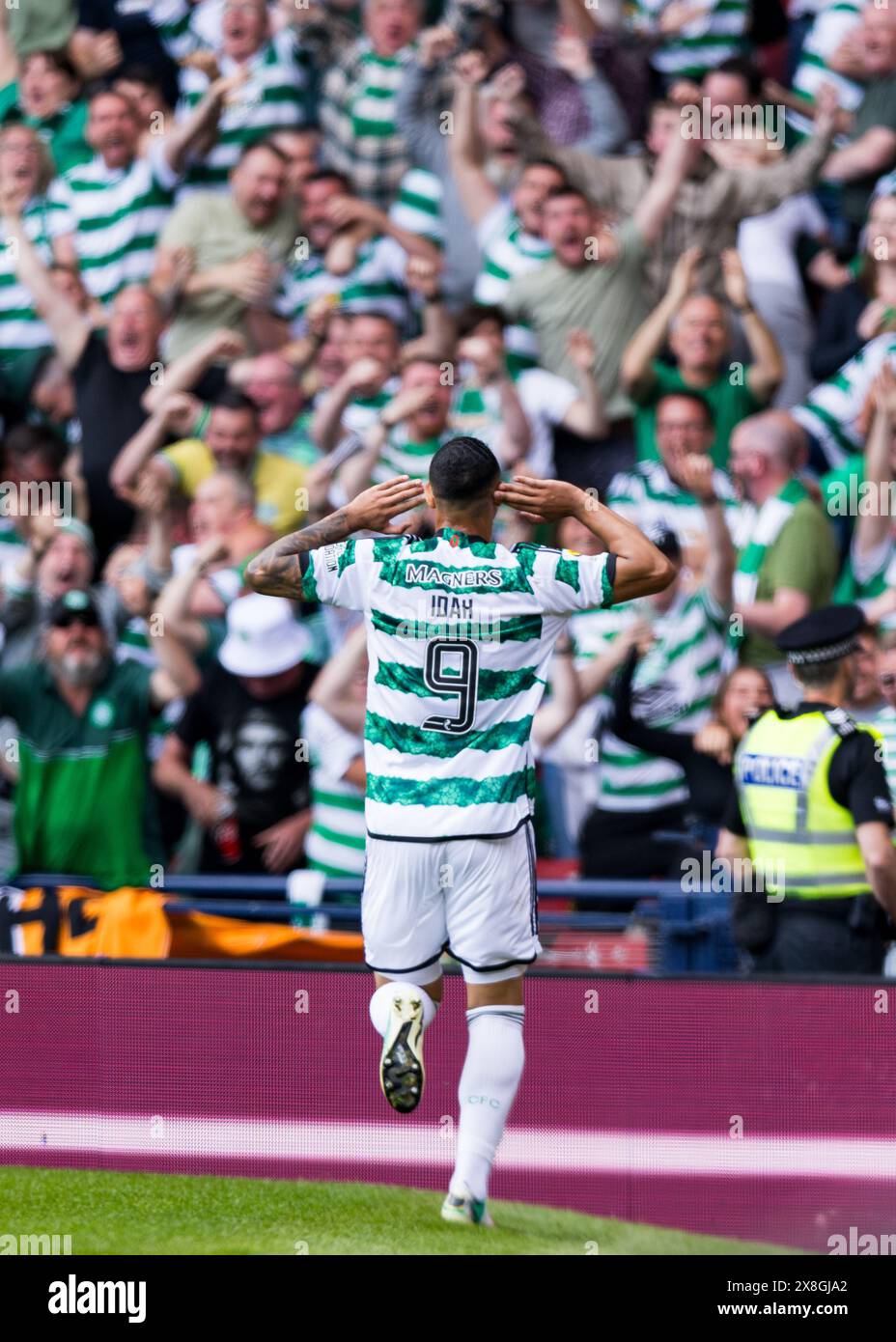 Glasgow Scotland 25 May 2024 Adam Idah 9 Celtic Scores To Win