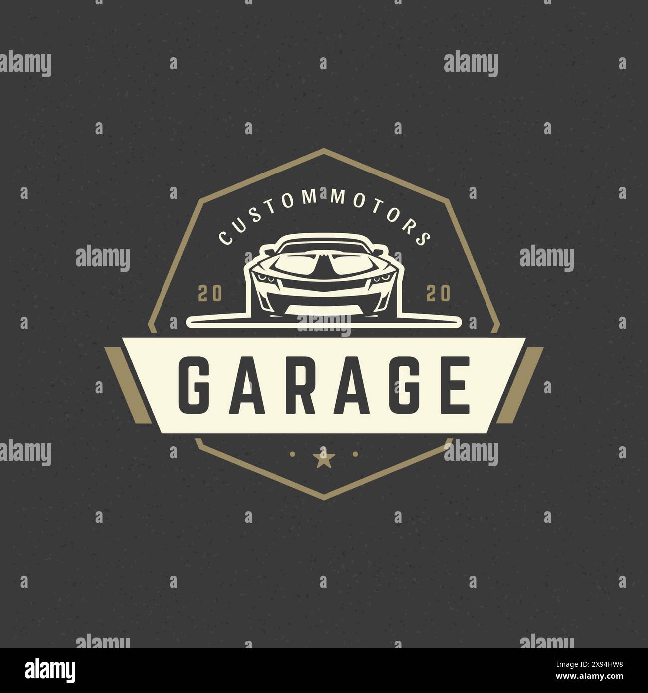 Muscle Car Logo Template Vector Design Element Vintage Style For Label