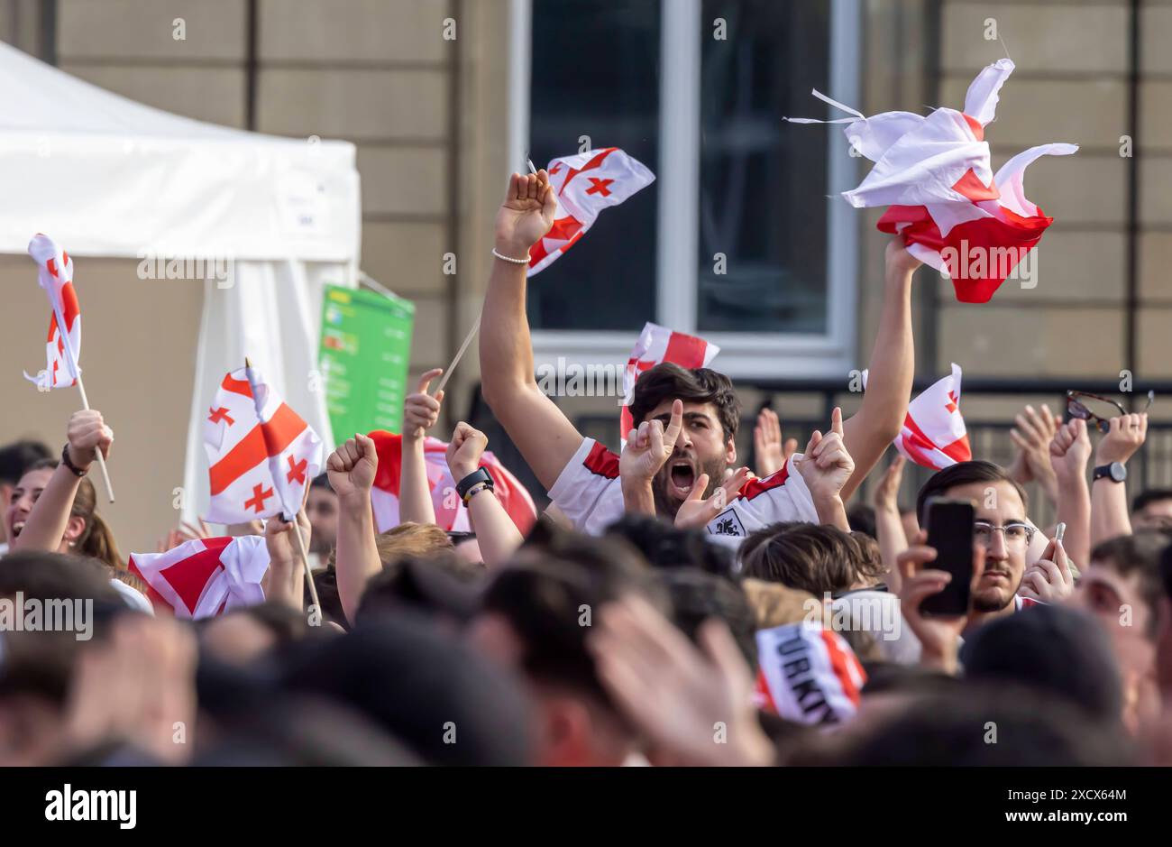 Georgische Fans Beim Public Viewing In Stuttgart T Rkei Georgien