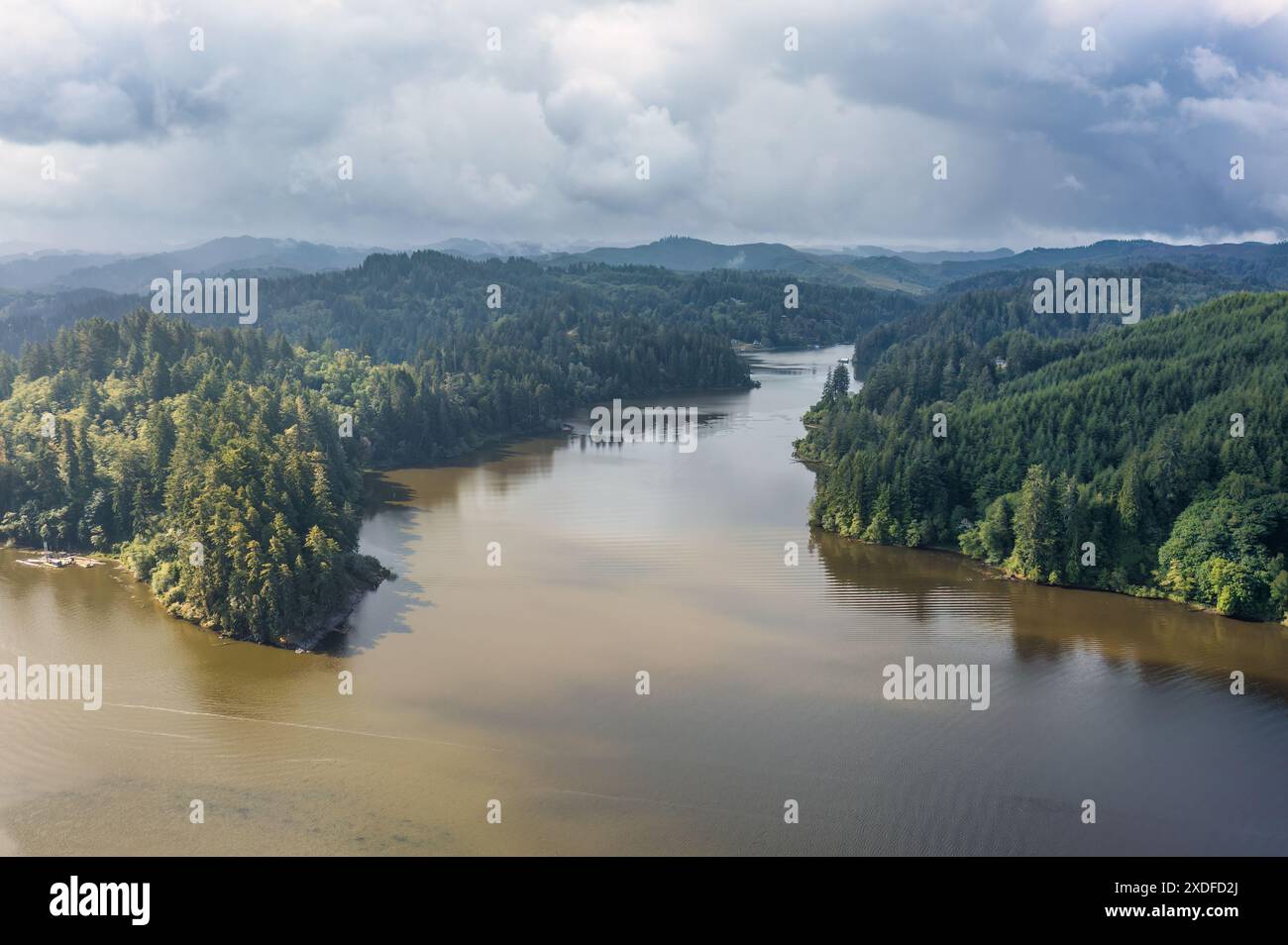 Tenmile Lake In Coos County At The Southern Oregon Coast Stock Photo