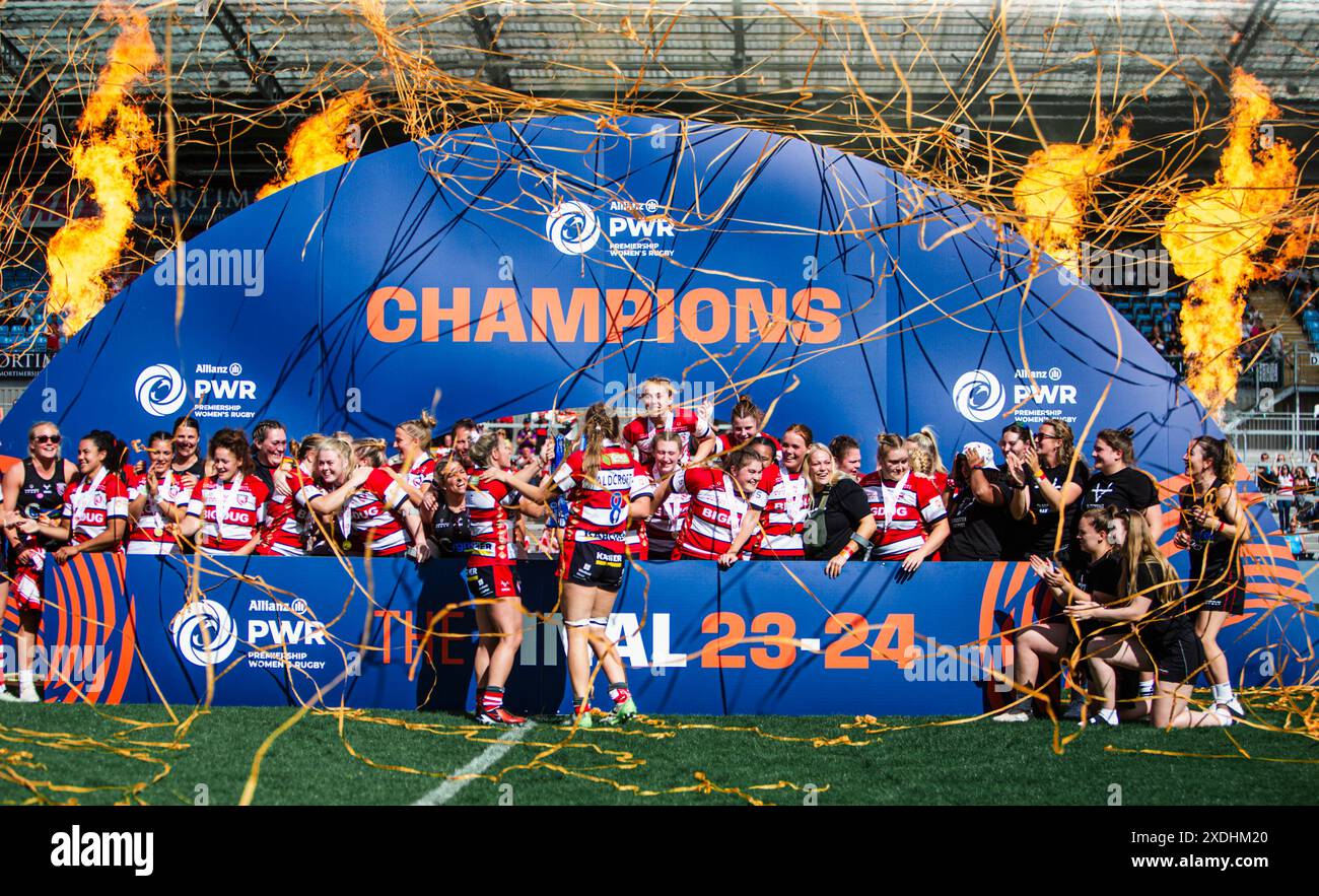 Gloucester Hartpury Celebrate Being Crowned Pwr Champions Bristol Bears