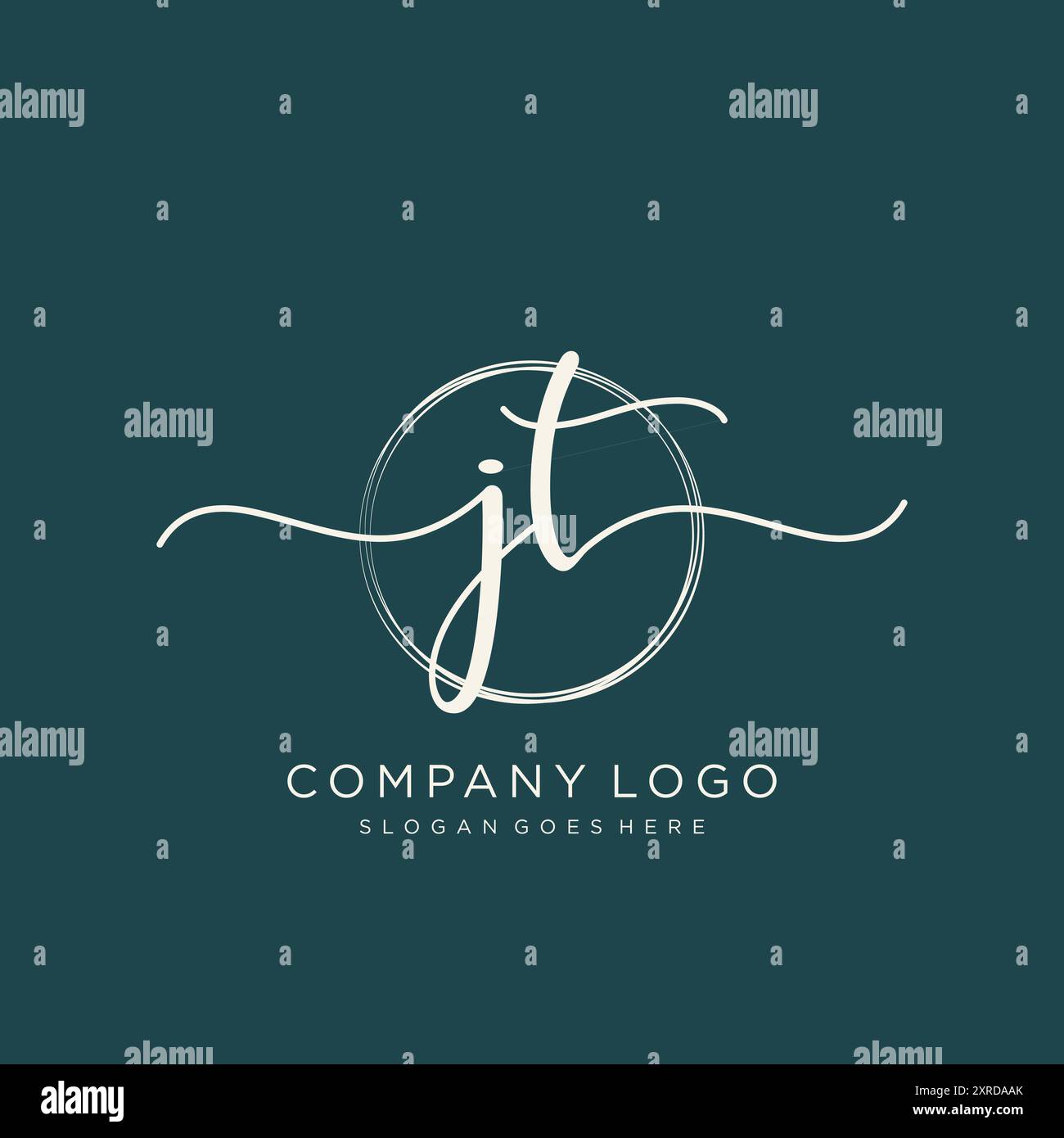 JT Initial Handwriting Logo Design Stock Vector Image Art Alamy