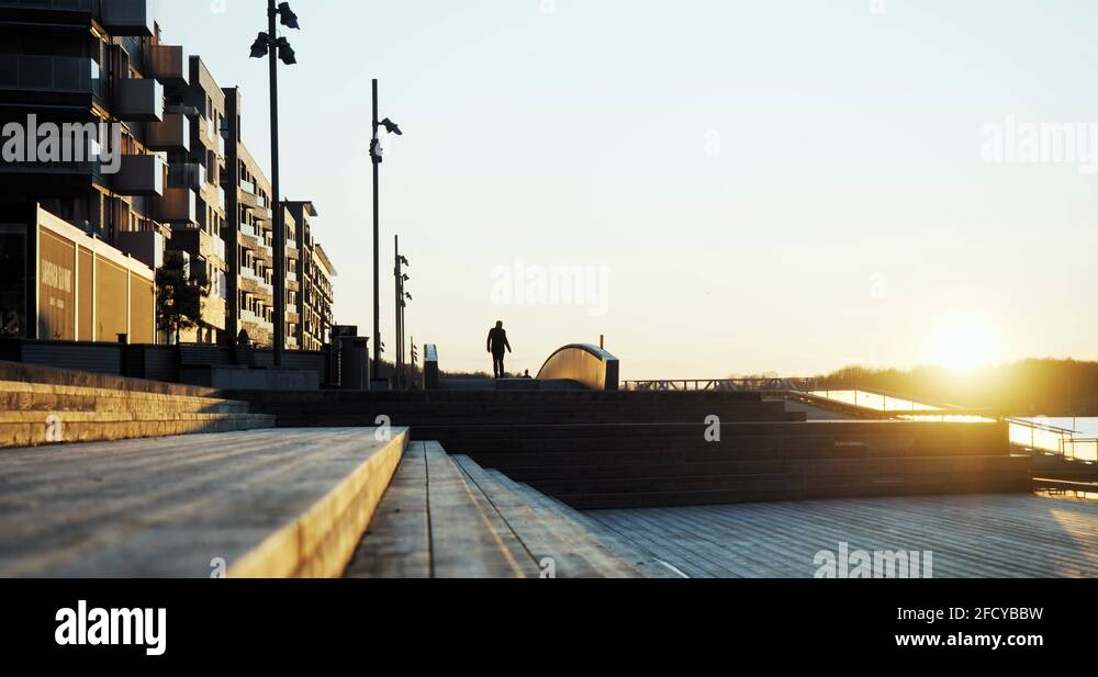 Single Person Silhouette Alone Lonely Commuter Stock Videos Footage