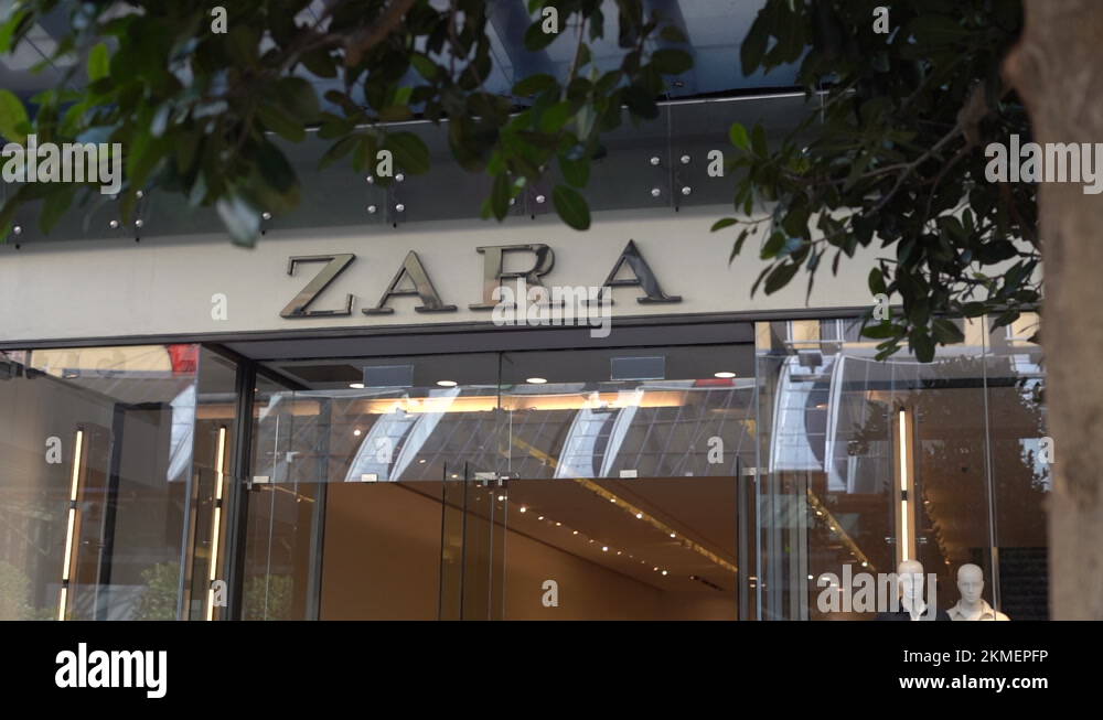 Zara Clothes Store In Downtown Of Melbourne Moving Forward View Stock