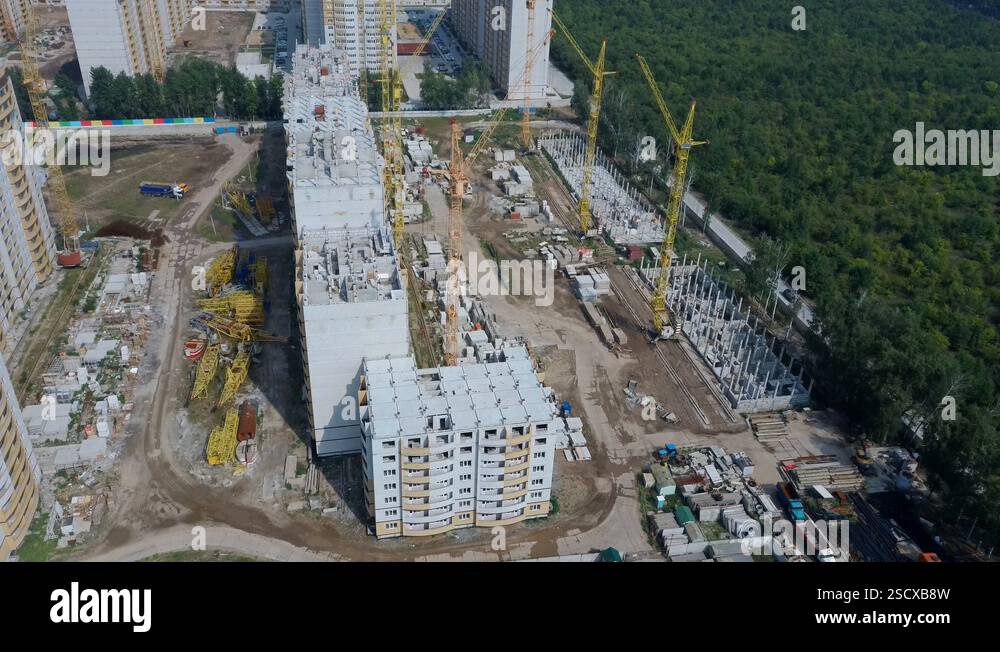 Modern Building Under Construction With Crane Building With A High