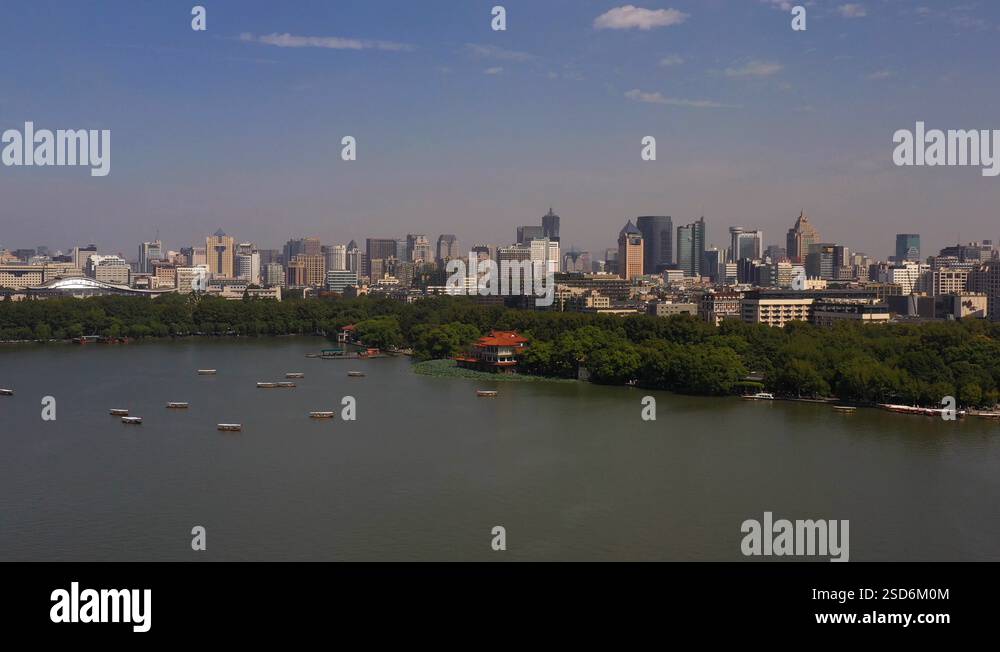 Aerial China Hangzhou West Lake September Sunny Day K Mavic Pro