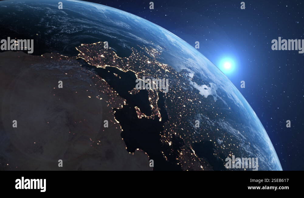 Beautiful Sunrise Over The Earth Stock Video Footage Alamy