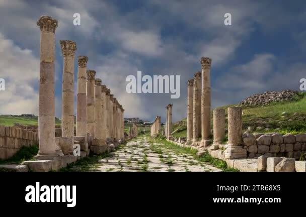 Roman Ruins In The Jordanian City Of Jerash Gerasa Of Antiquity