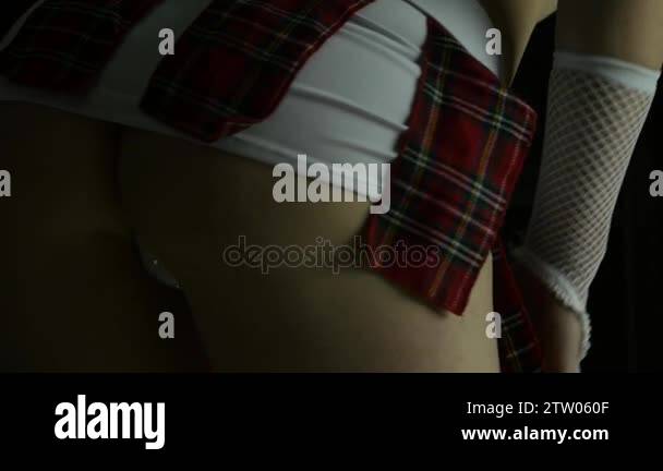 Sexy Woman Ass In Short Skirt Is Dancing Striptease Stock Video Footage Alamy