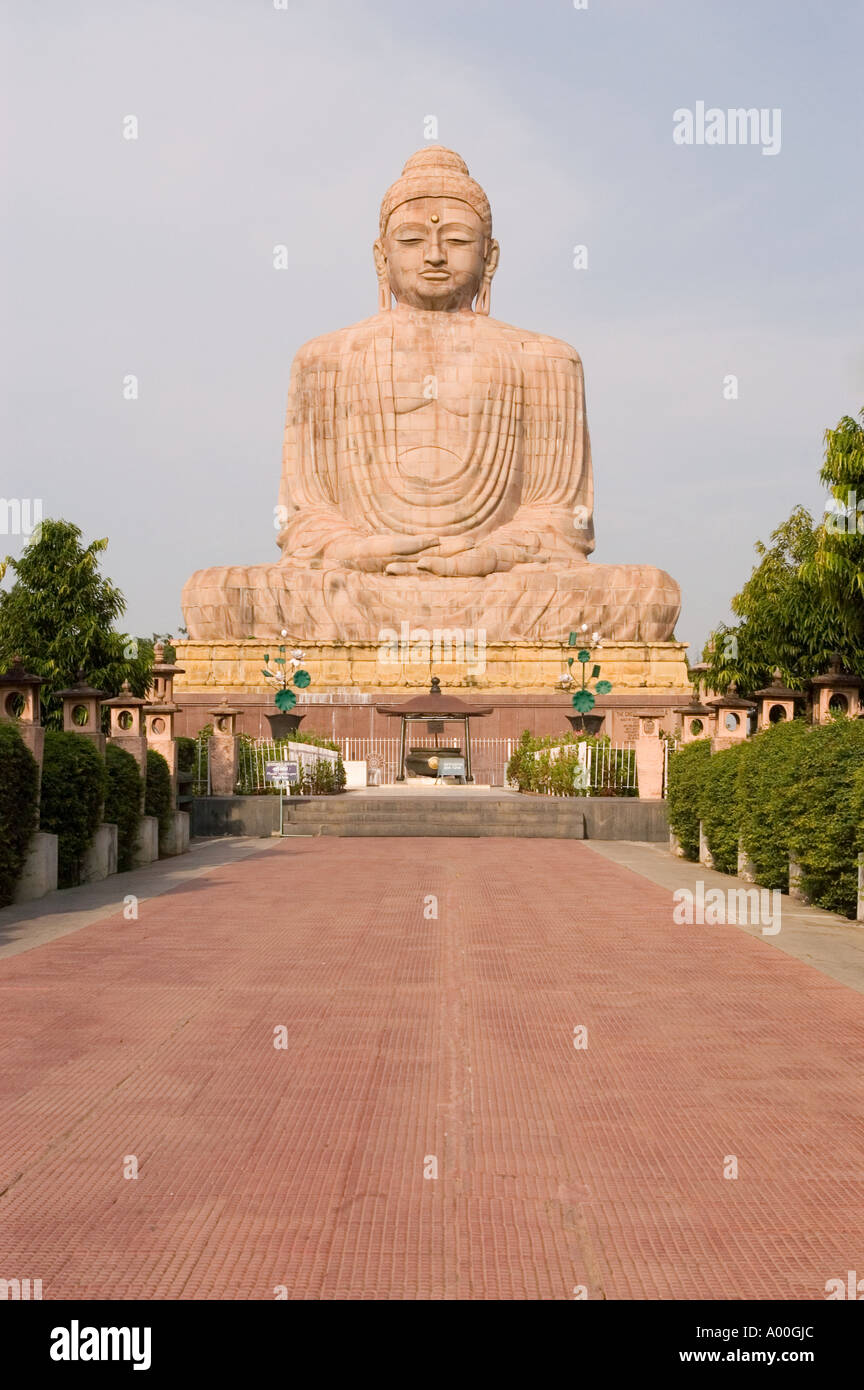 Giant Limestone Buddha Statue In Bodhgaya Bihar India Stock Photo Alamy