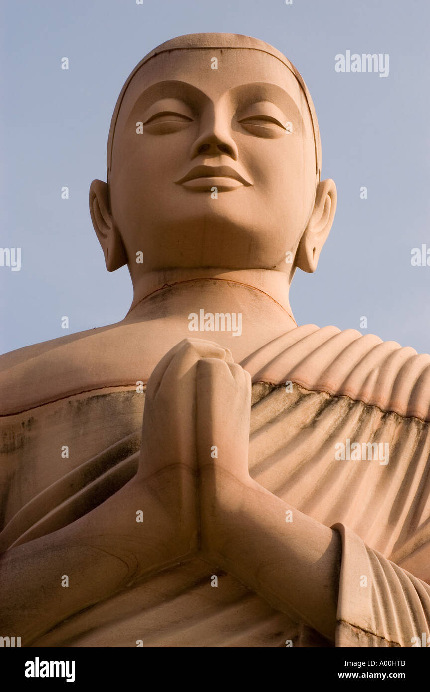 Limestone Statue Of Buddha Disciple Arhat In Bodhgaya Bihar India Stock