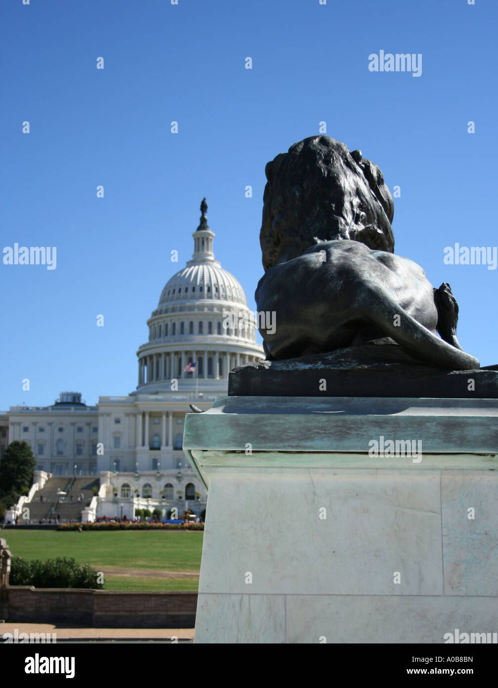 rear-view-of-lion-statue-and-dome-of-us-