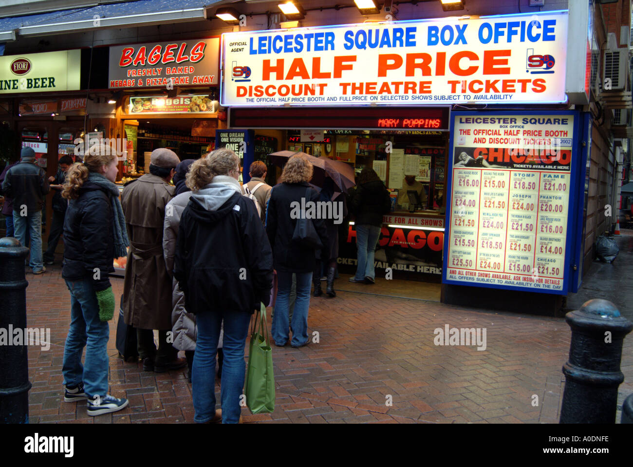 London Leicester Square Box Office For Cinema And Theatre Tickets Stock Photo, Royalty Free