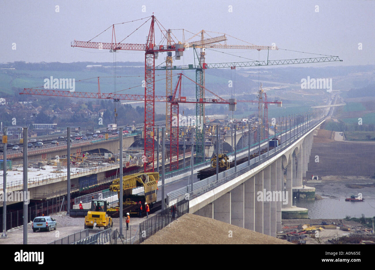 Channel Tunnel Rail Link under construction near the Meadway viaduct