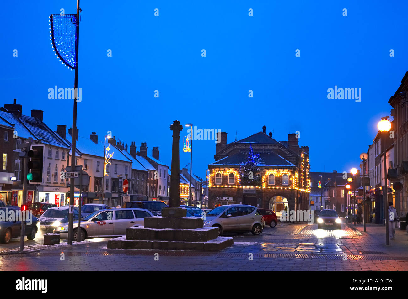 Northallerton High Street North Yorkshire at Christmas Stock Photo, Royalty Free Image 10183080