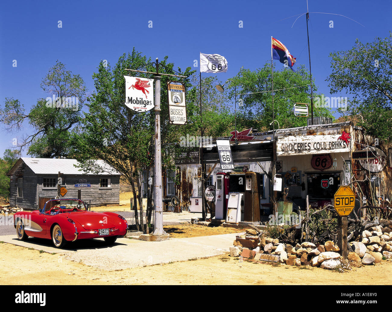 General store at Hackberry Arizona on historic Route 66 USA Stock Photo