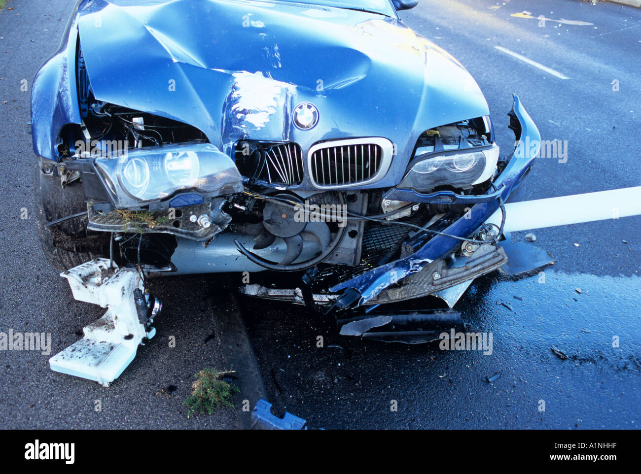 Front Of Crashed Car Stock Photo Alamy