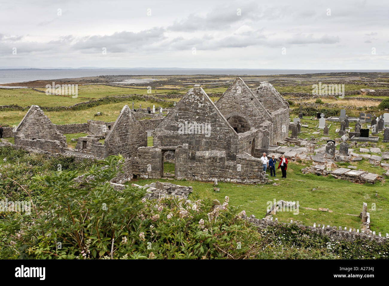 Historical site seven churches , Inis Mor, Aran Islands, Ireland Stock