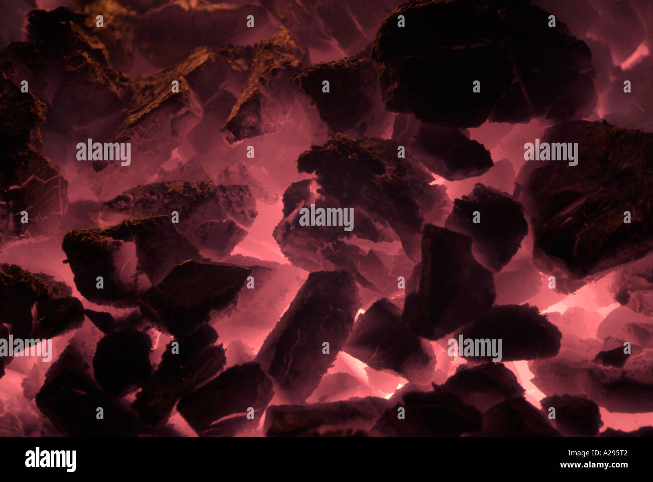 Red Hot Burning Coal Fire Stock Photo Alamy