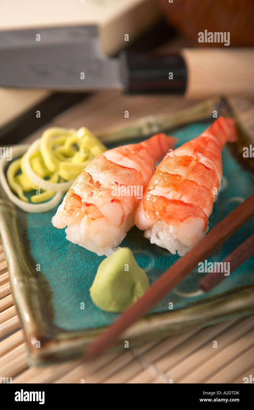 shrimp nigiri Stock Photo, Royalty Free Image 10491870 Alamy