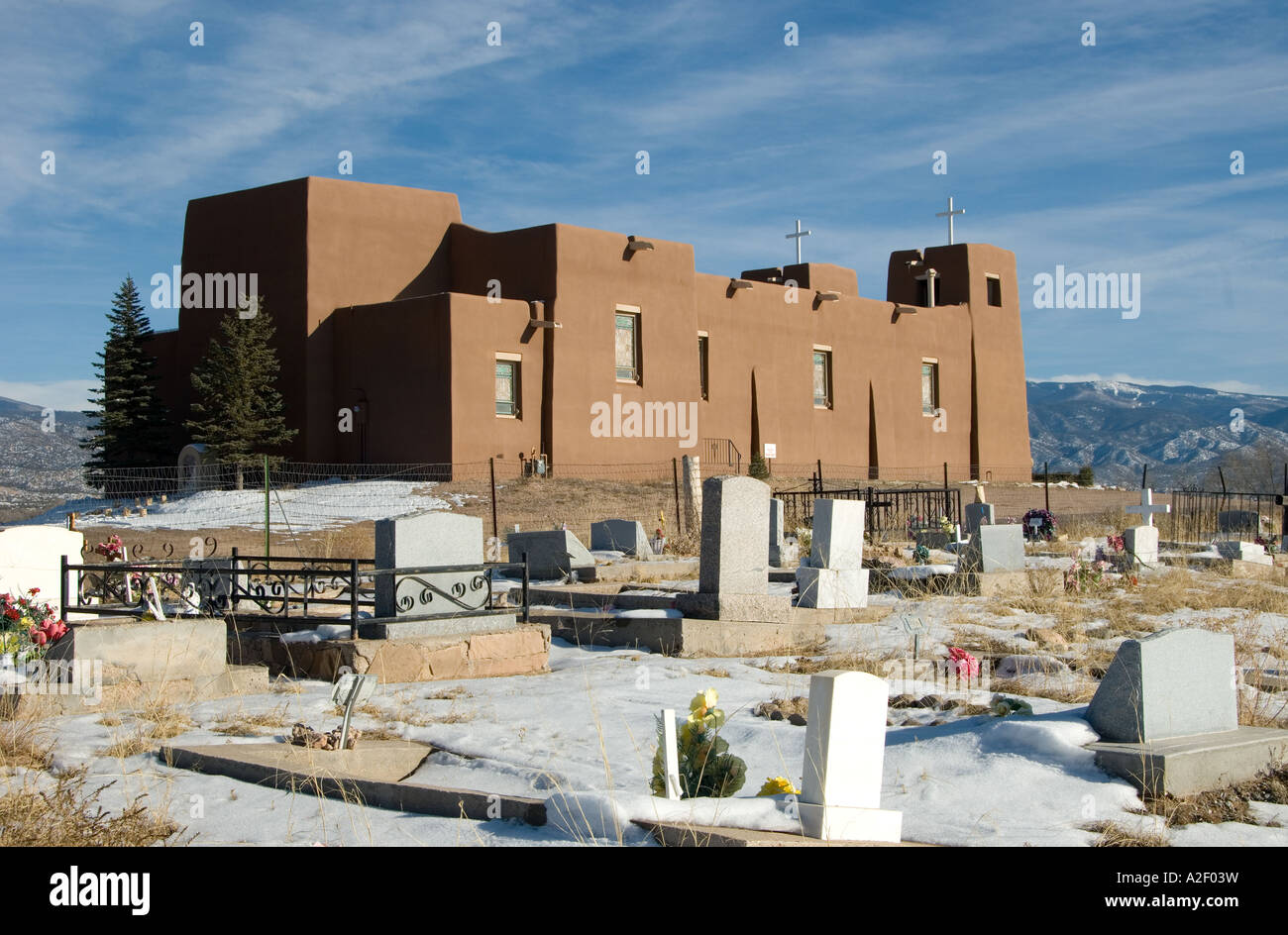Sacred Heart Church, Nambe New Mexico 1 Stock Photo, Royalty Free Image