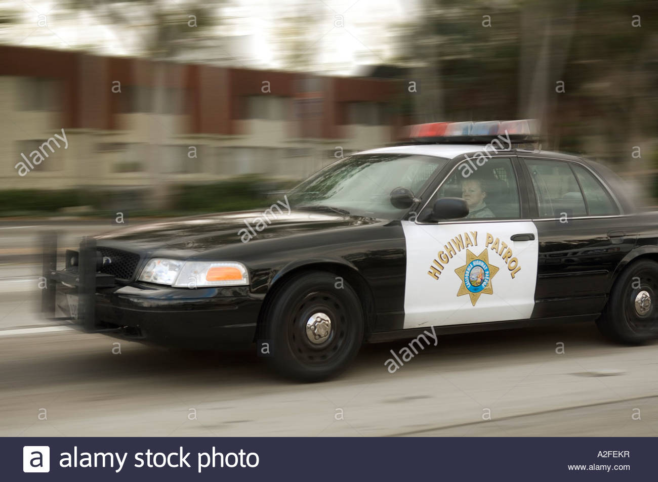California Highway Patrol on Interstate 10 in Los Angeles California