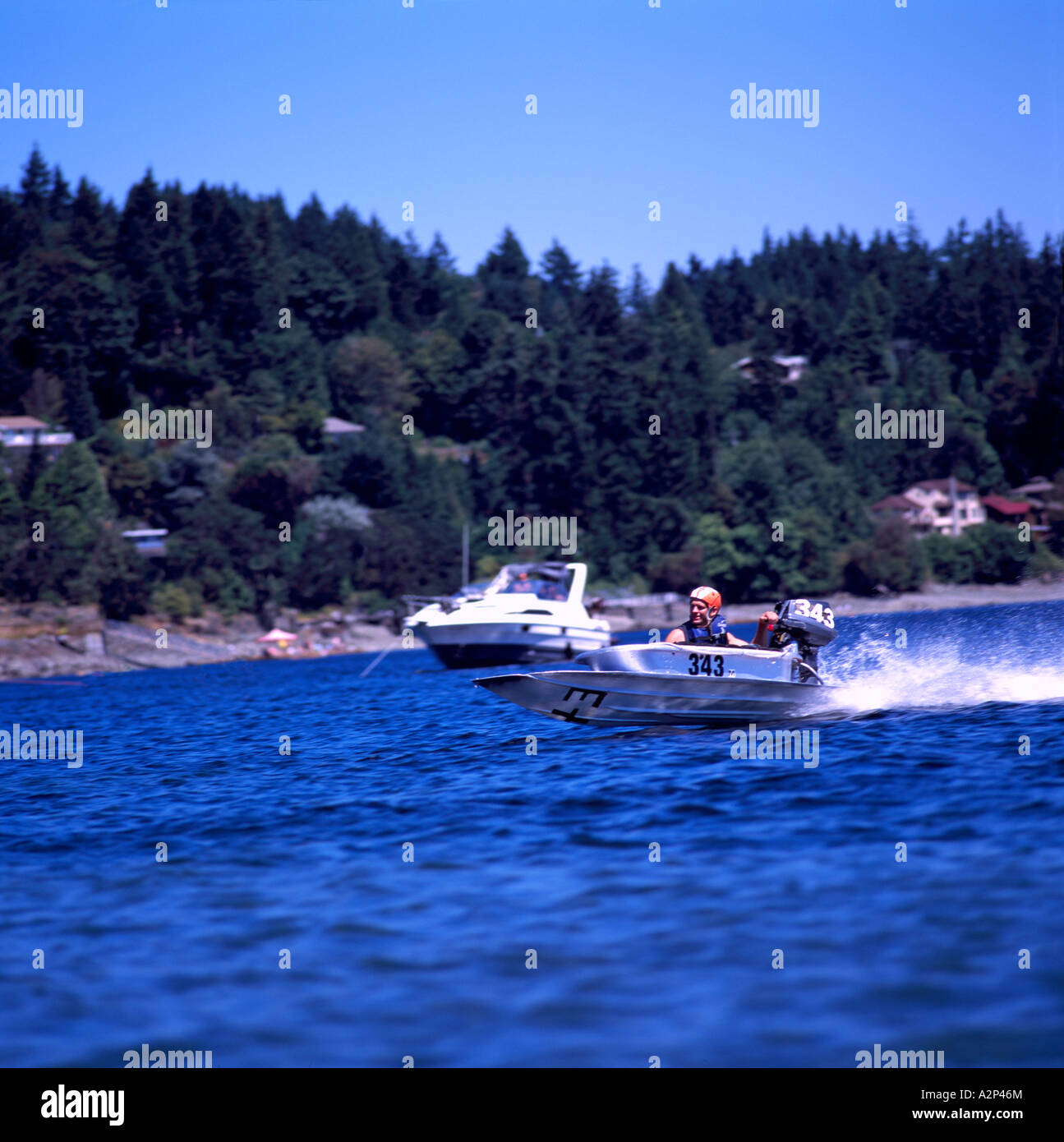 Bathtub Racer approaching Finish Line at International World Stock