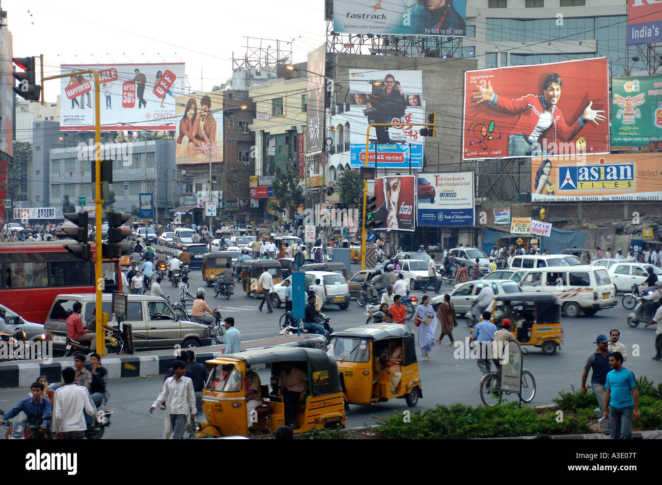 Street scene, Hyderabad, India Stock Photo, Royalty Free Image