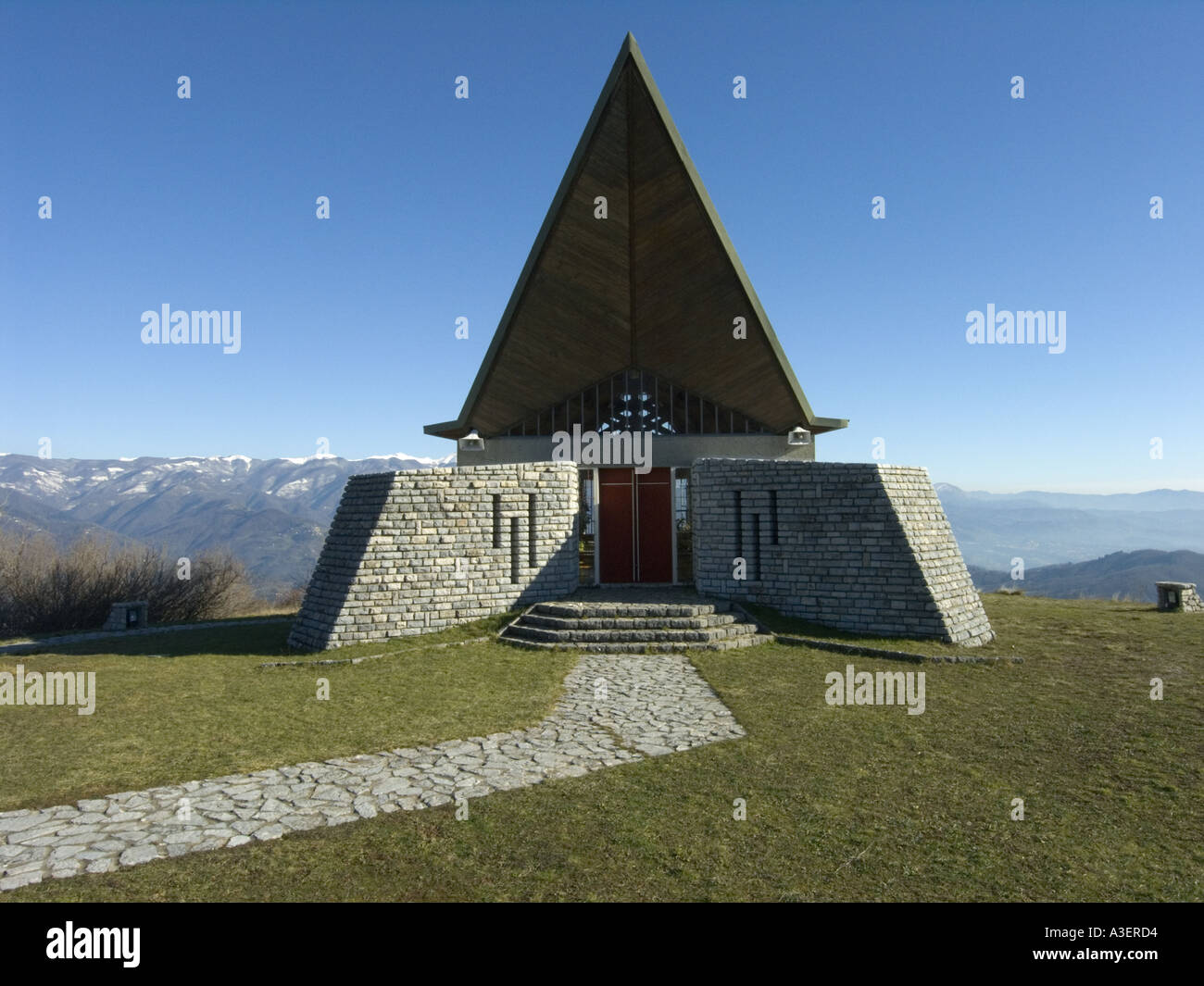 Modern Architecture In Italy modern church high in the appenine mountains northern italy stock Modern Architecture In Italy modern church high in the appenine mountains northern italy stock