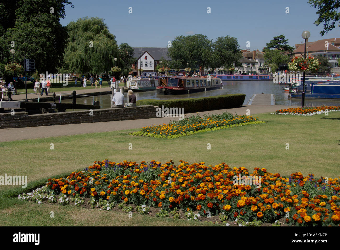 Bancroft Gardens Canal Basin River Avon Stratford Upon Avon Stock Photo