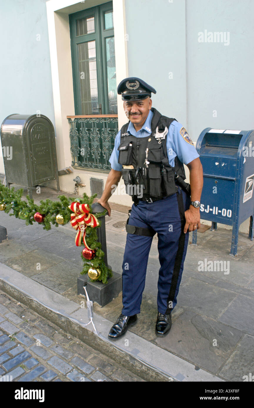 Policeman On The Street In Old San Juan Puerto Rico Usa Stock Photo Alamy