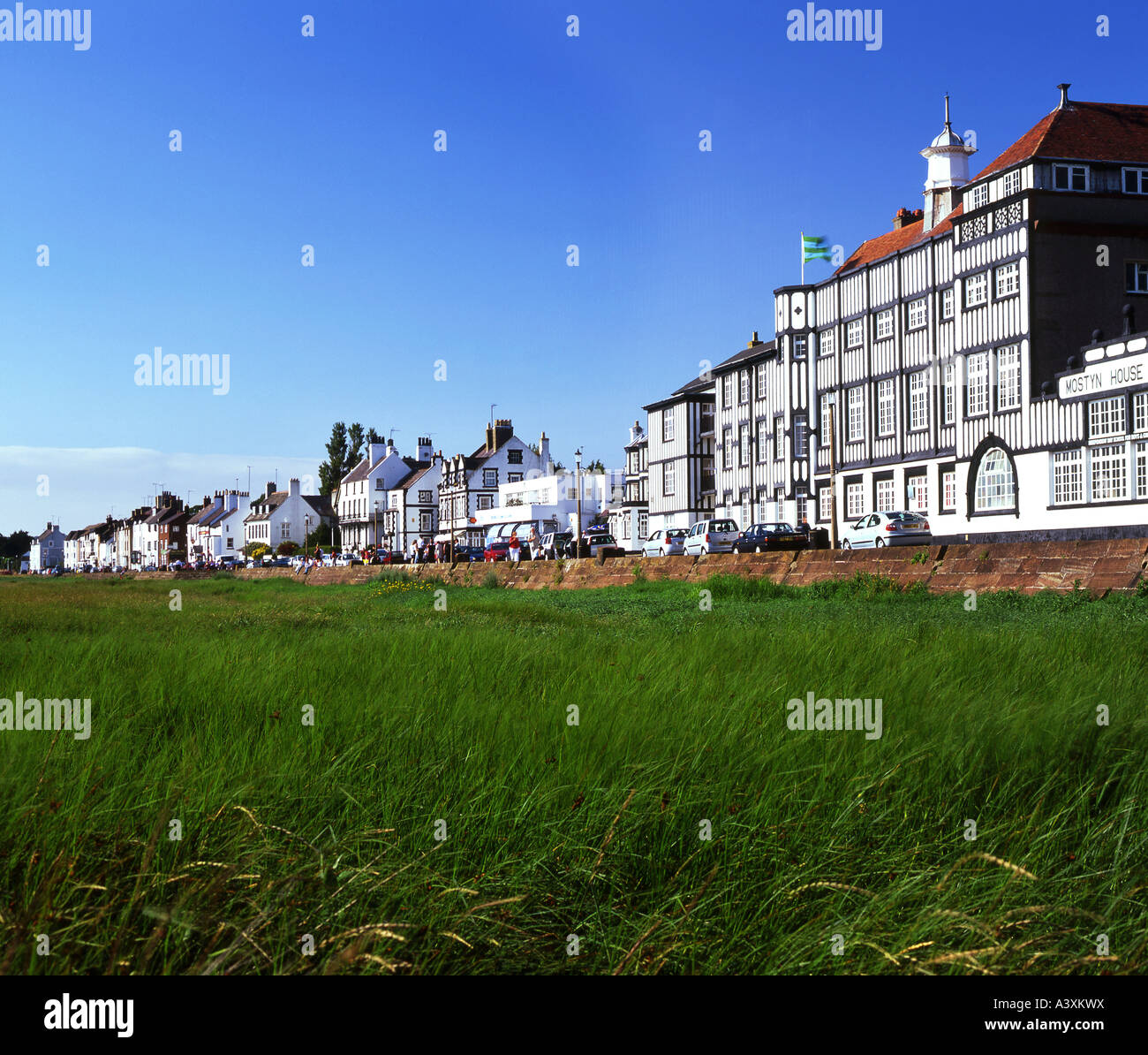 The Seafront at Parkgate, The Wirral, Cheshire, England, UK Stock Photo