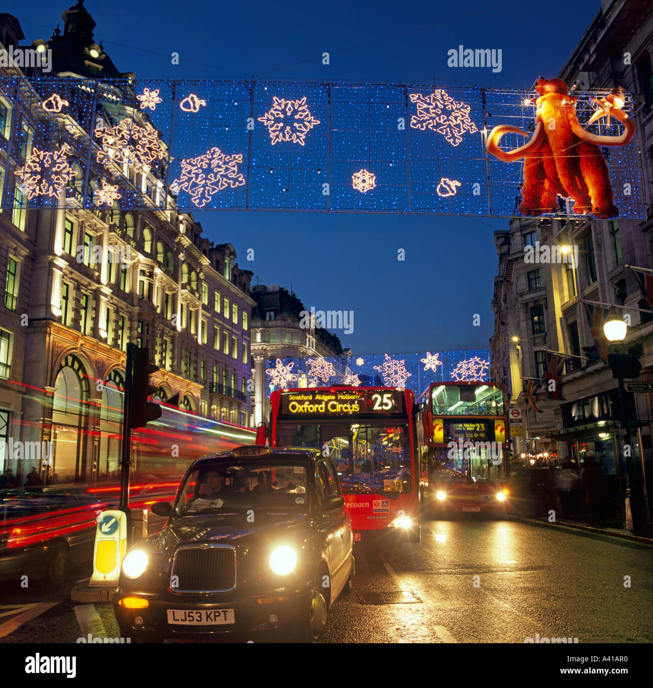 Christmas Lights Regent Street London U.K. Europe Stock Photo, Royalty