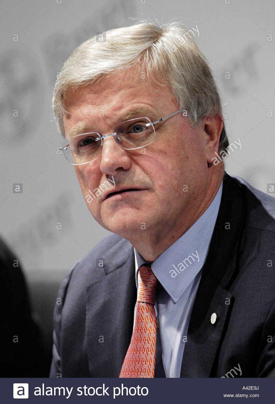 Pressekonferenz der Bayer AG Werner Wenning Stock Photo, Royalty Free