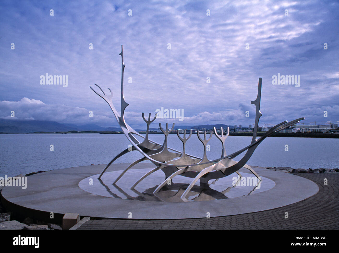 Viking Ship Sculpture Reykjavik Iceland Stock Photo, Royalty Free Image