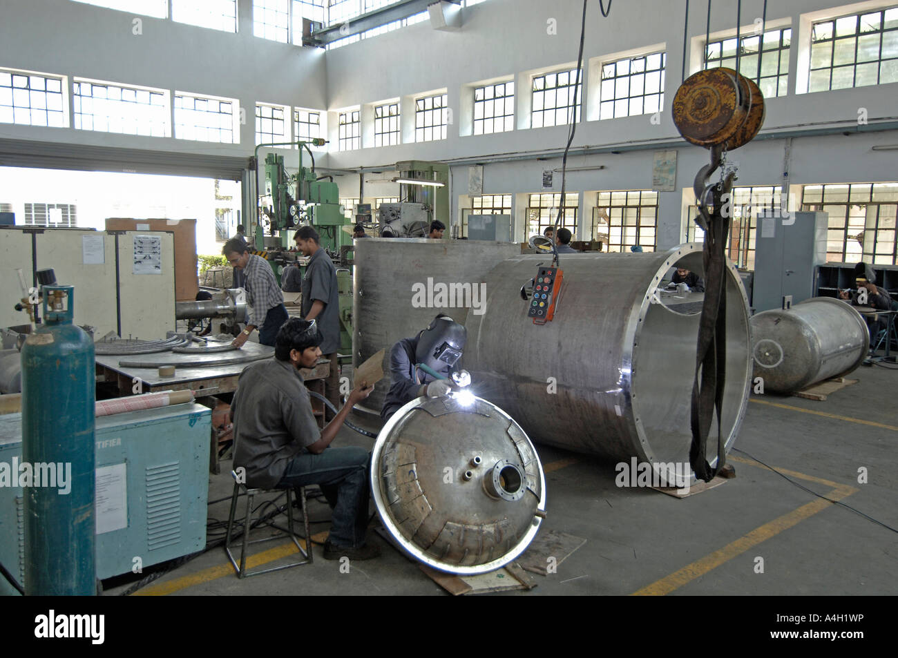 Factory Workers Bangalore India Stock Photo Alamy