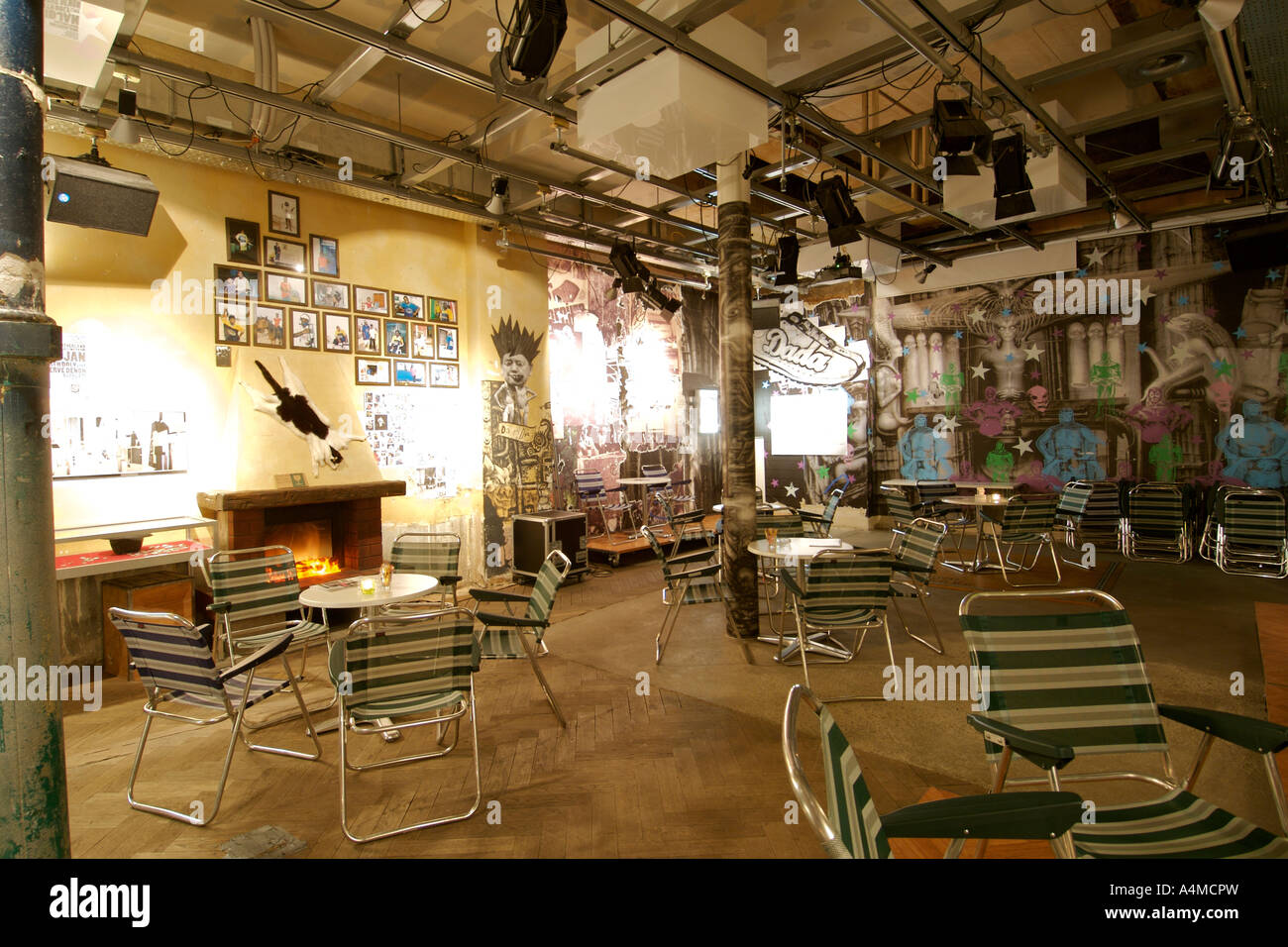 Interior of the Cabaret Voltaire in West Zürich's old town Stock Photo