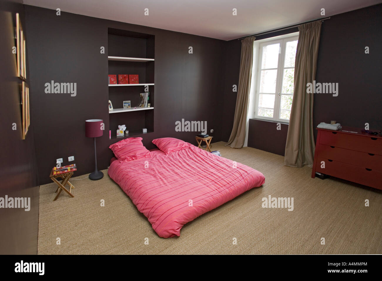 A contemporary bedroom with minimalist decoration (france ...