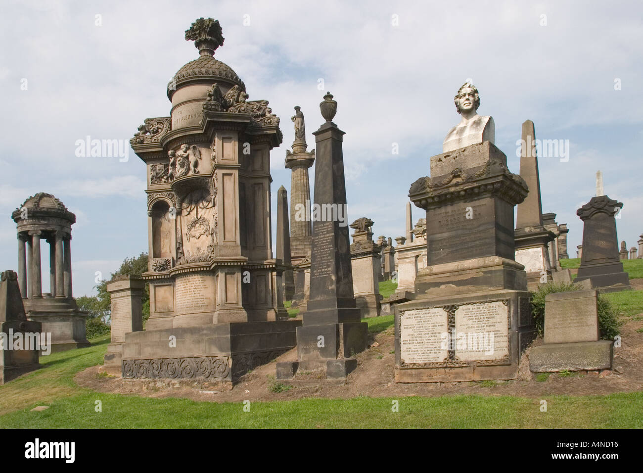 The Necropolis Cemetery Glasgow Cathedral Scotland Gb Uk Stock Photo