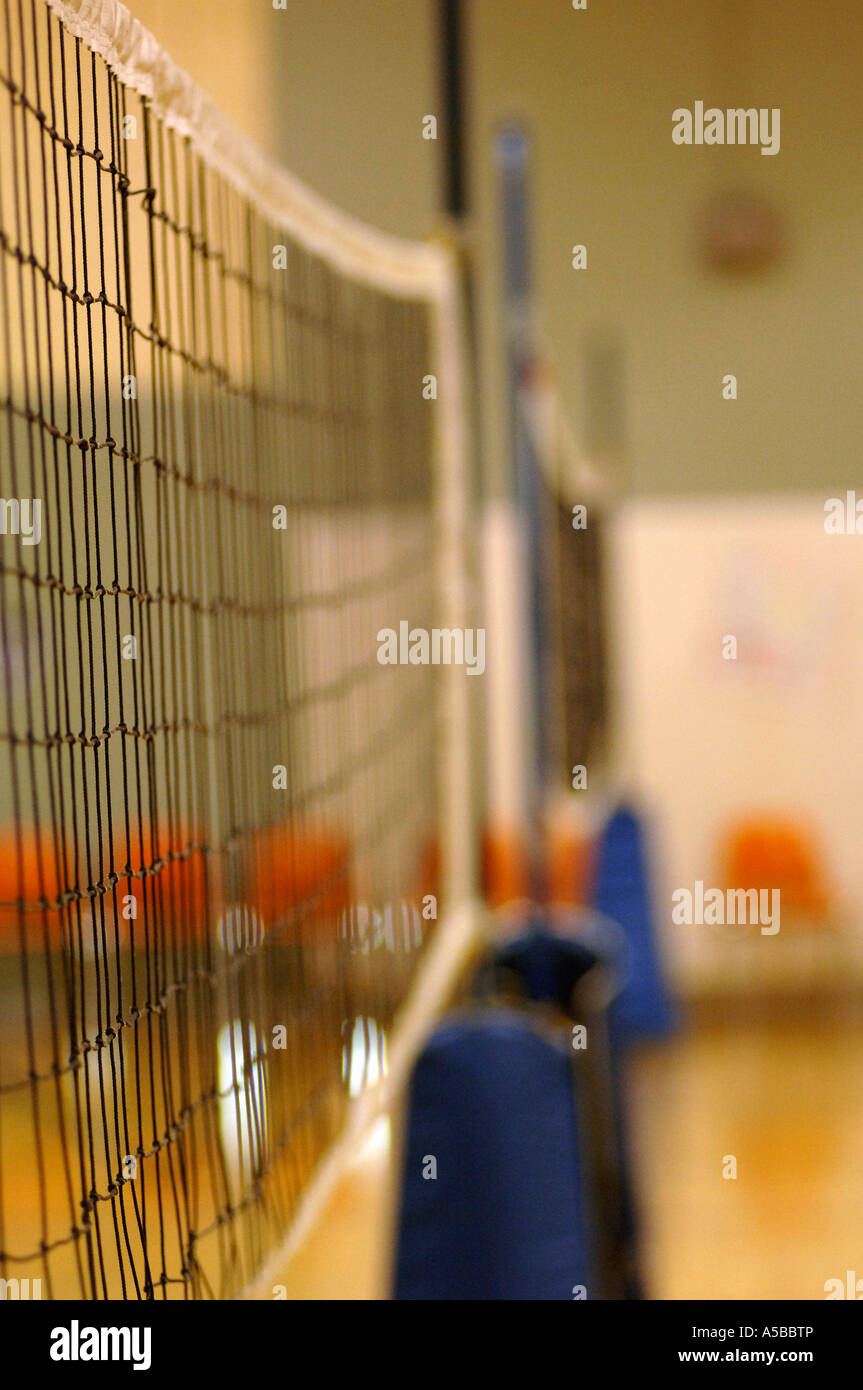 Volleyball net in gymnasium Stock Photo, Royalty Free Image 11259093