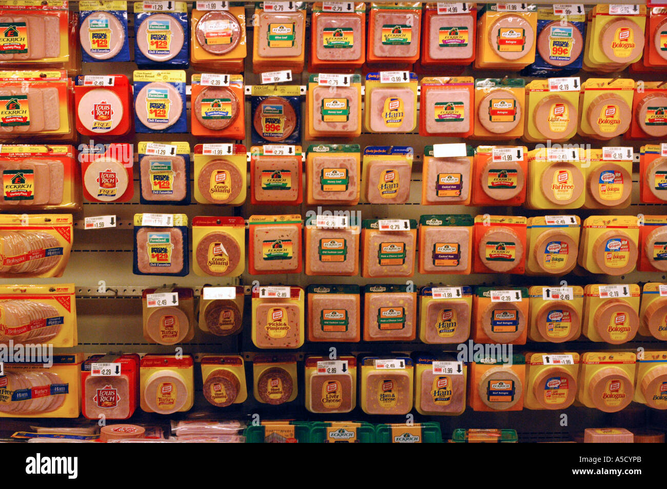 meat aisle at grocery store Stock Photo, Royalty Free Image 6442154