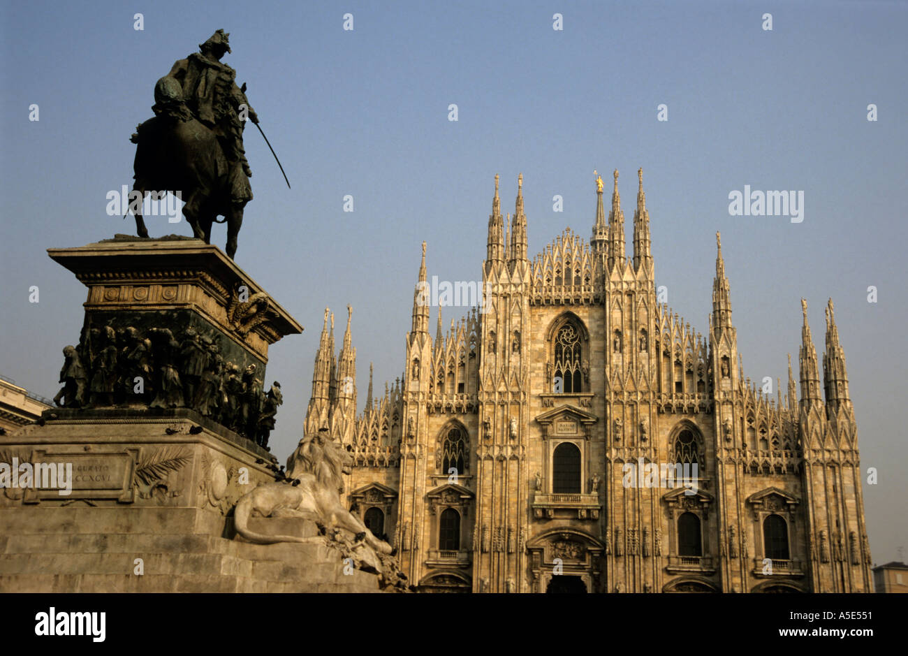 Statue outside the Duomo di Milano, Milan, Italy Stock Photo, Royalty
