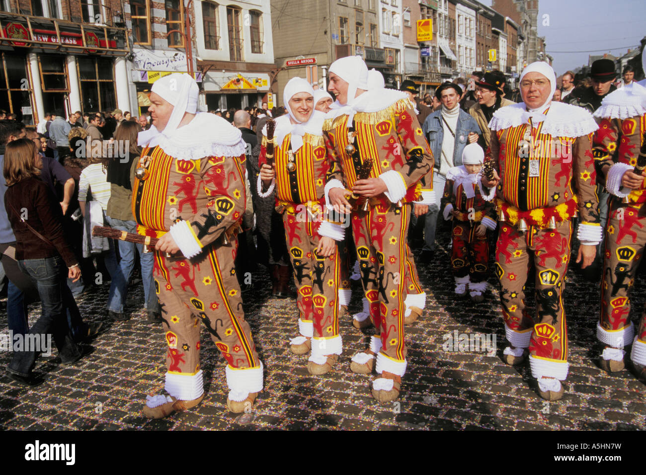 Belgium Binche carnival Gilles traditional Mardi Gras parade Stock