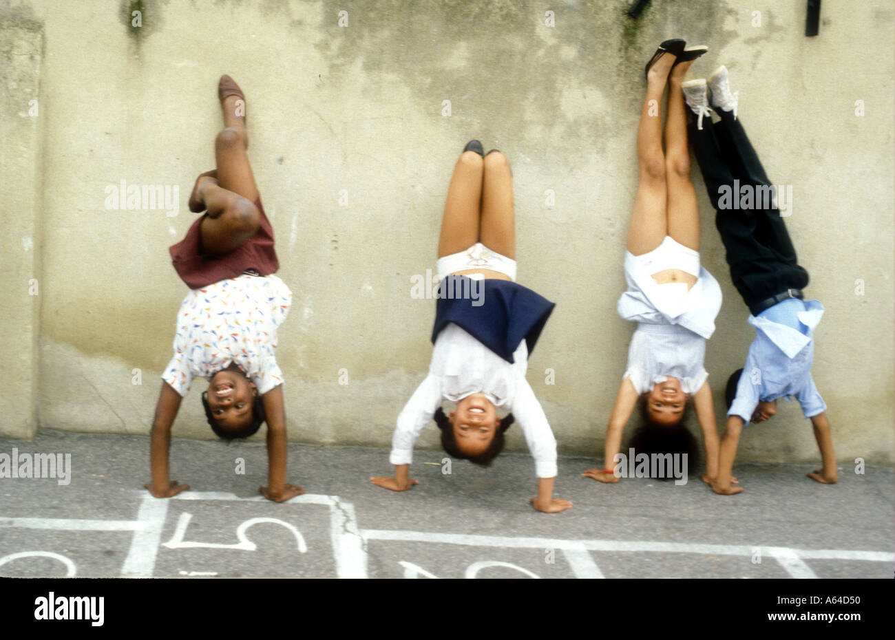 School playground in London primary school Stock Photo, Royalty Free